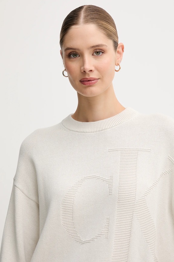 Βαμβακερό πουλόβερ Calvin Klein Jeans μπεζ LV047D304G