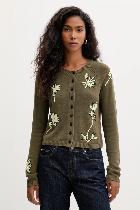 MAX&Co. cardigan a maglia fine verde 2526346051200
