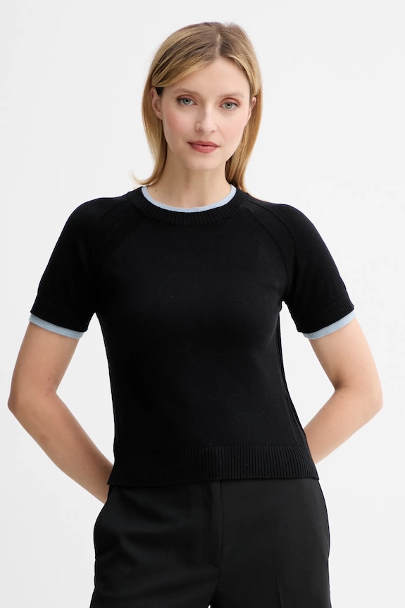 MAX&Co. sweter z domieszką kaszmiru okrągły czarny 2526366083200