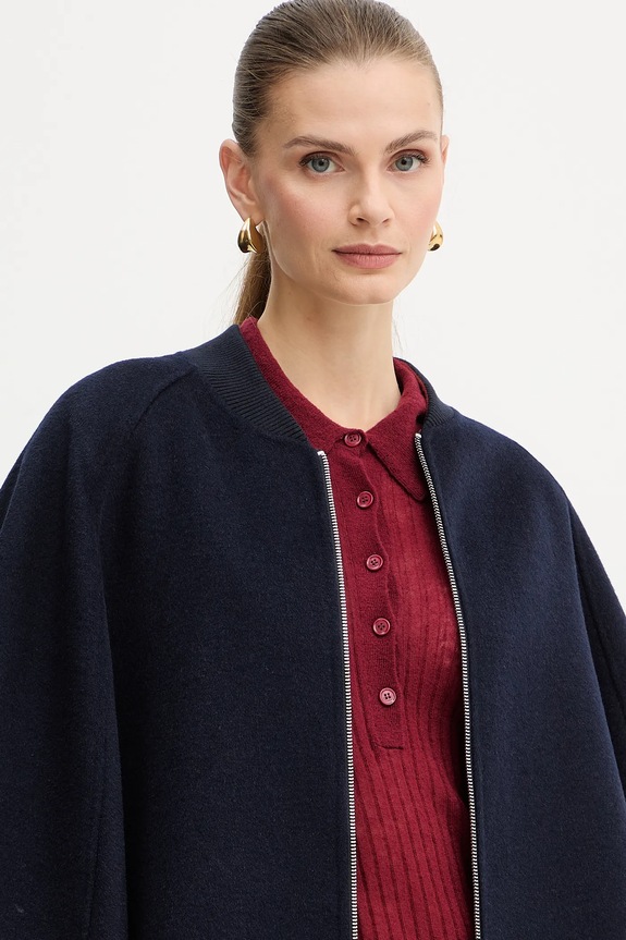 MAX&Co. poncho cu două fețe din lână 2526736037200 bleumarin