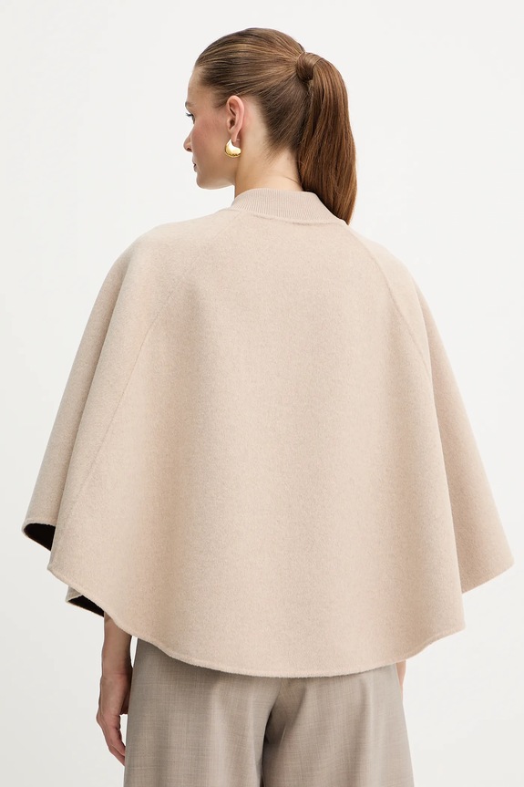 MAX&Co. poncho cu două fețe din lână bej 2526736037200