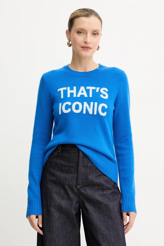 MAX&Co. sweter wełniany okrągły niebieski 2528366032200