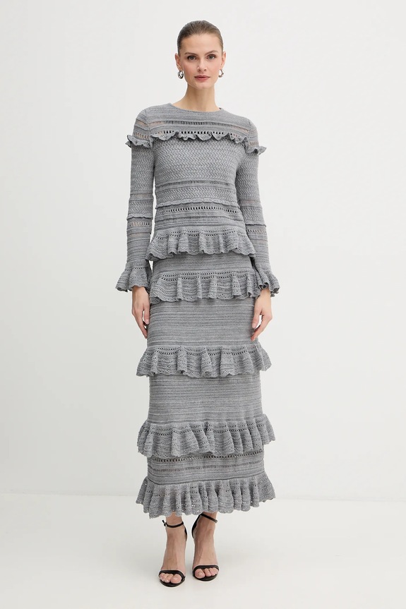 Vuneni pulover Luisa Spagnoli 100222 siva AW25