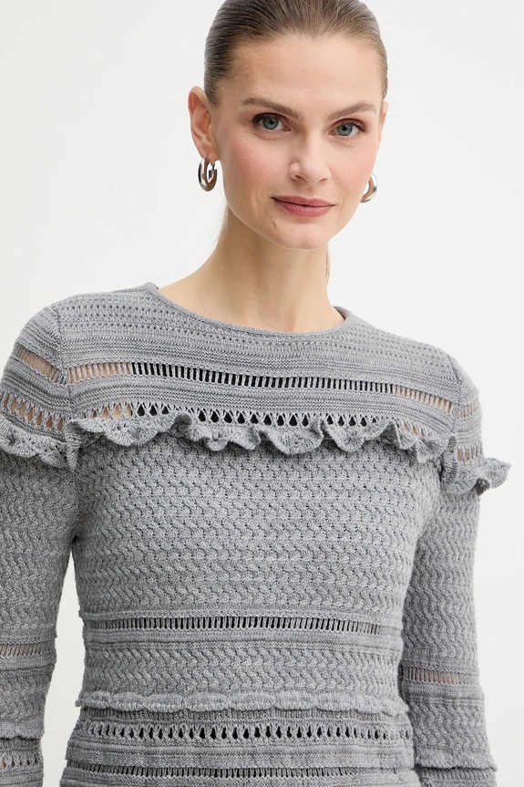 Vuneni pulover Luisa Spagnoli siva 100222