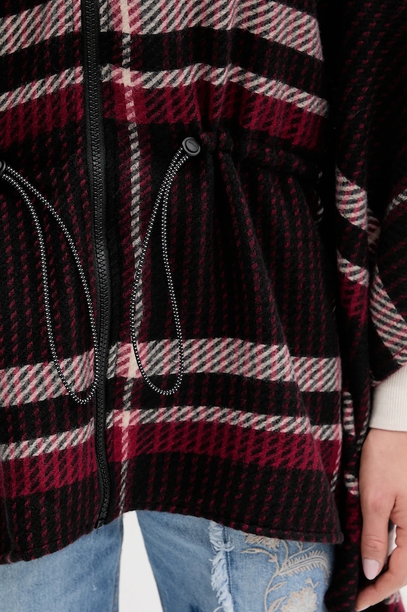 Pončo Desigual CHECKS ALDAMA 25WAIA11 burgundské