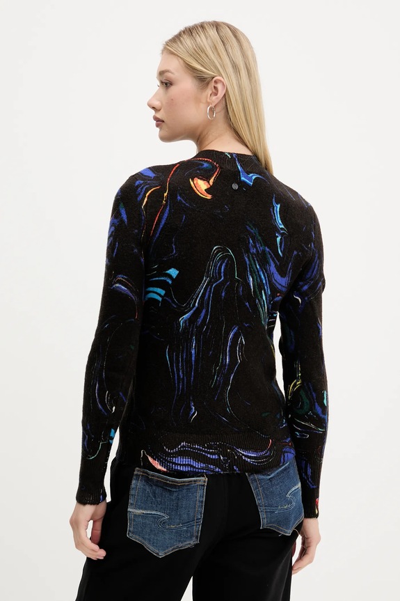 Îmbrăcăminte Desigual pulover BUTTERFLY LACROIX 25WWJF05 negru