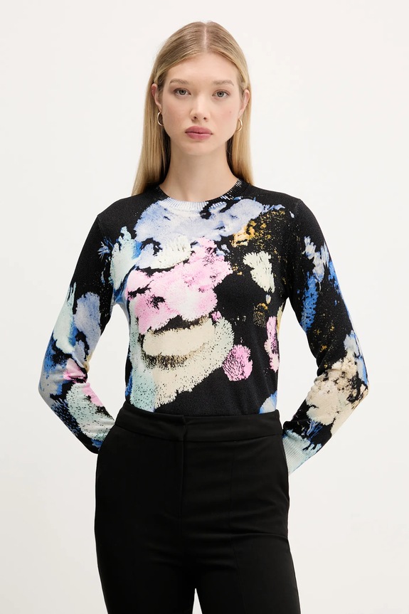 Desigual pulover NENUFAR LACROIX subtiri negru 25WWJF46