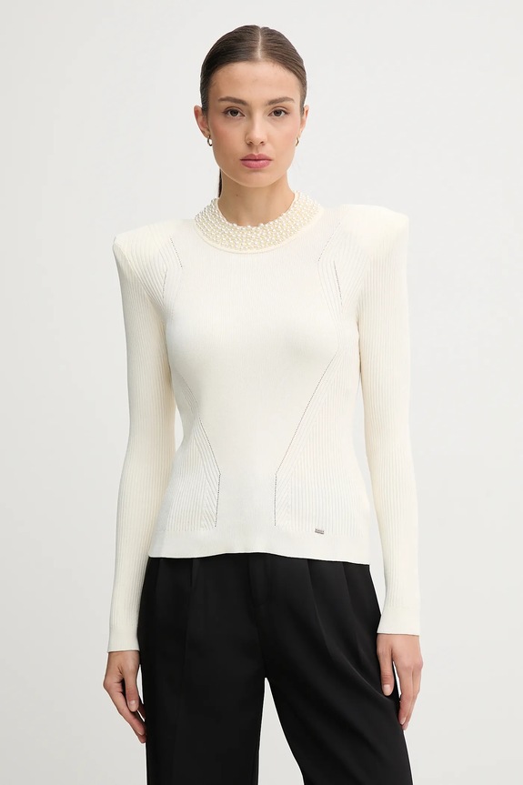 Gaudi maglione a maglia fine beige 521FD53036