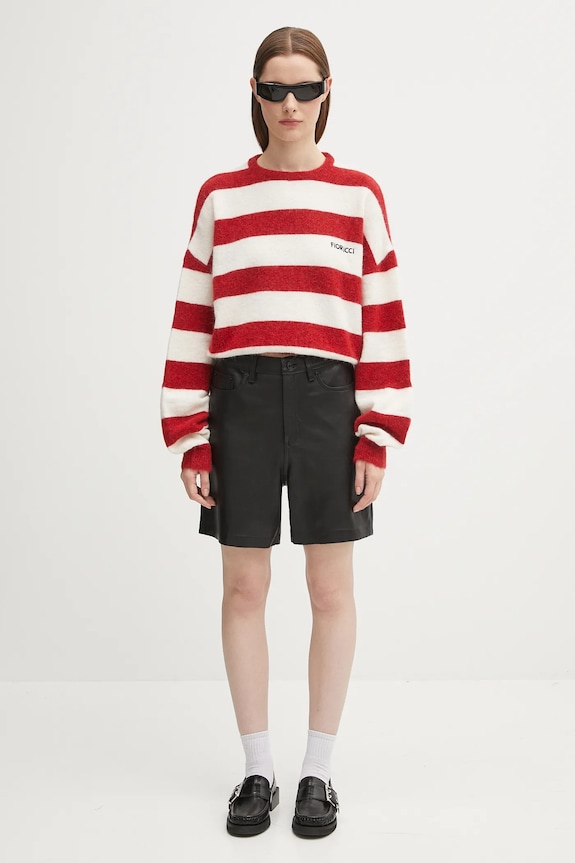 Fiorucci pulover de lână Cropped Alpaca W02FPKSW448KN11RD02 rosu