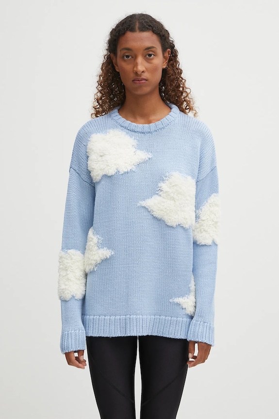 Вовняний светр Fiorucci Cloud аплікація блакитний W02SMKSW335KN05BL02