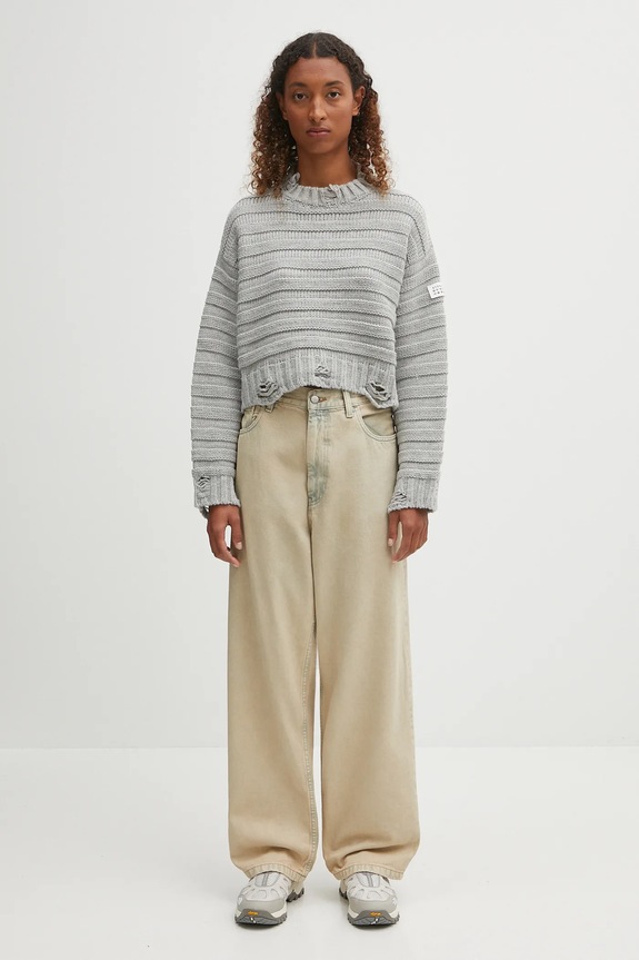 MM6 Maison Margiela sweter wełniany S52HL0031.M13040.857M szary