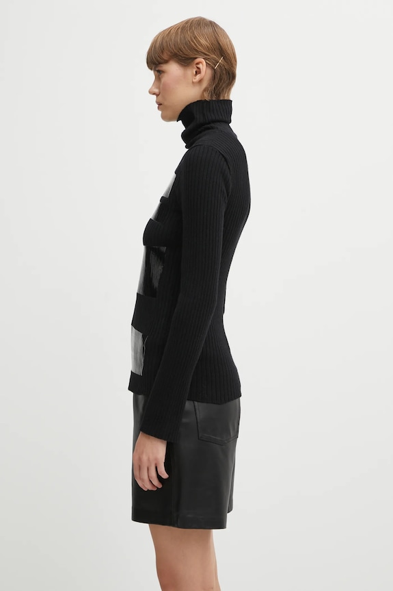 MM6 Maison Margiela pulover din amestec de lână S62HA0095.M13196.900S negru AW25