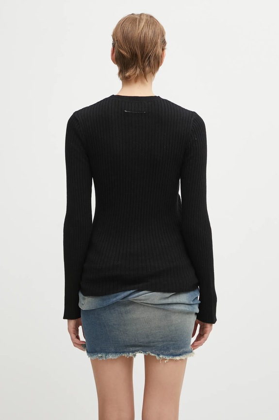 Îmbrăcăminte MM6 Maison Margiela pulover din amestec de lână S62HL0041.M13196.900S negru