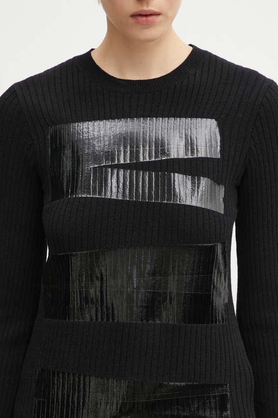 MM6 Maison Margiela pulover din amestec de lână negru S62HL0041.M13196.900S