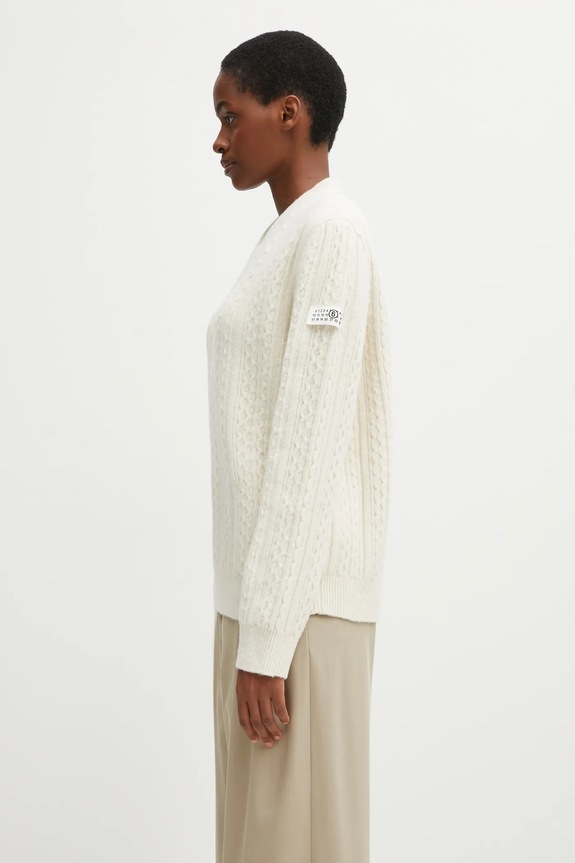 MM6 Maison Margiela pulover din amestec de lână S62HN0008.M13195.102 bej AW25