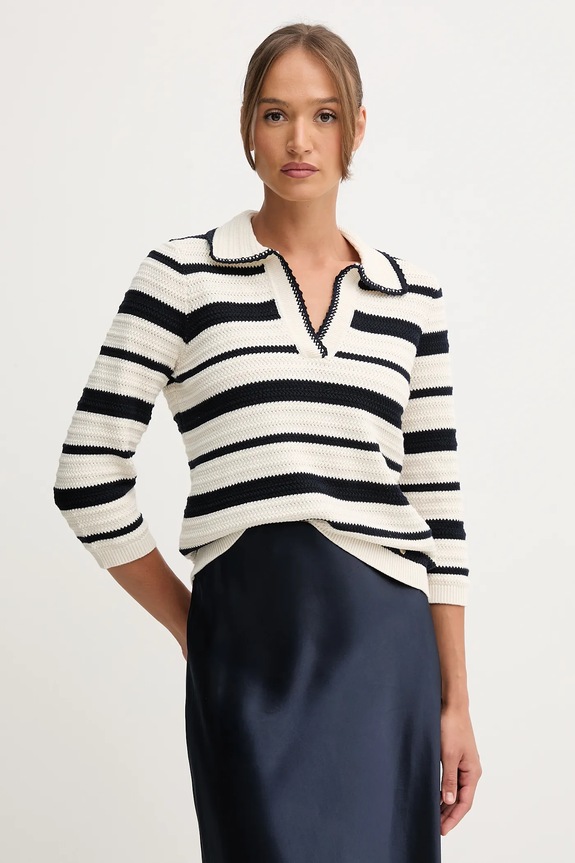 Pedro del Hierro pulover de bumbac grosime medie bej 3512894