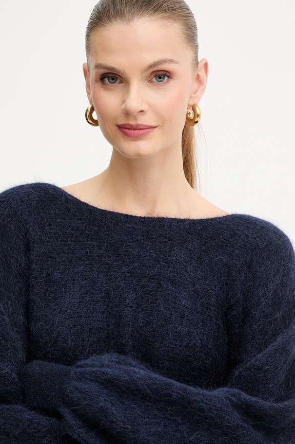 Marella sweter z dodatkiem wełny granatowy 2523366384200