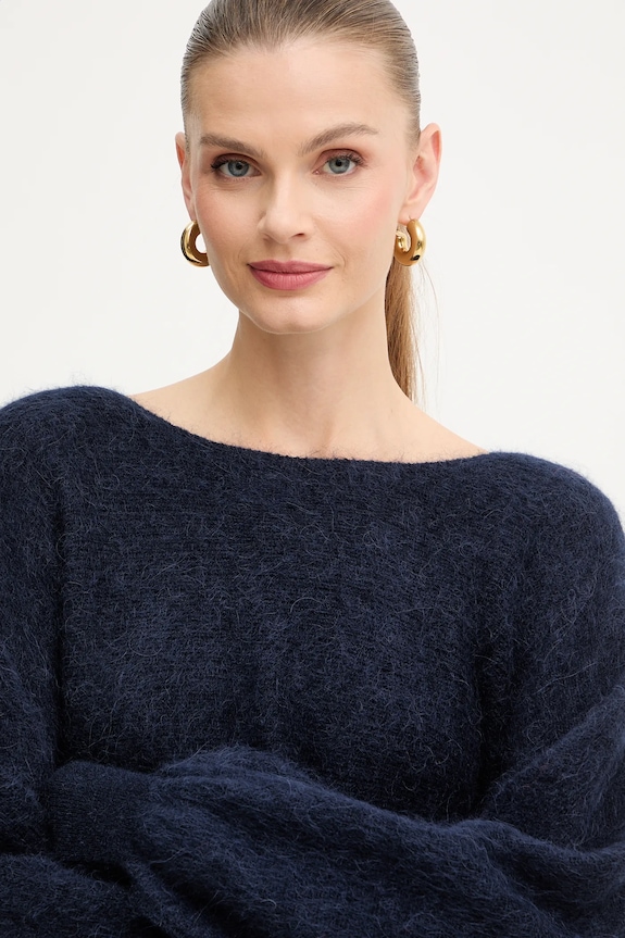 Marella sweter z dodatkiem wełny granatowy 2523366384200