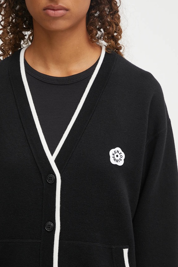 Кардиган с добавлением шерсти Kenzo Rws Boke Flower 2.0. Mid Cardigan чёрный FF62CA7103LF