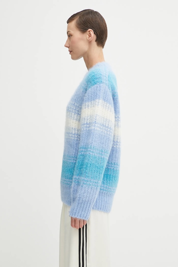 Kenzo wool blend jumper Speed Stripe Hairy Knit Jumper FF62PU7163CG blue AW25