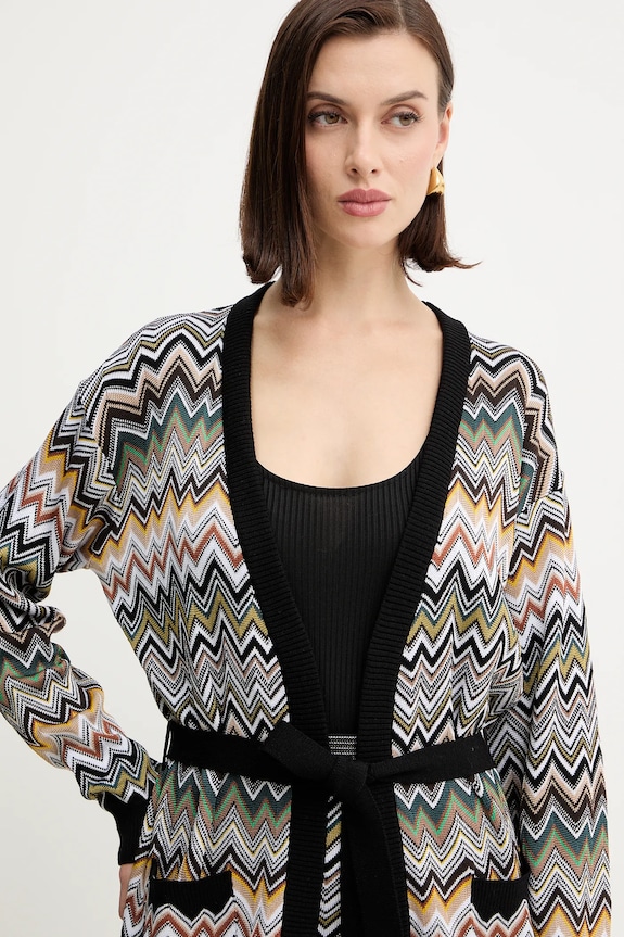Missoni kardigan z dodatkiem wełny brązowy DS25WM0O.BK01CQ