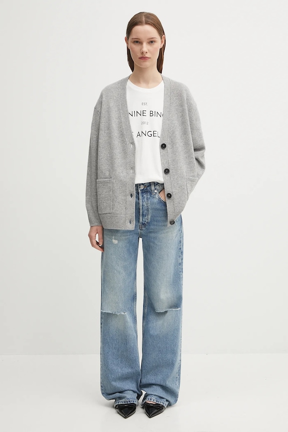 Anine Bing cashmere cardigan jackson A.09.10222 gray