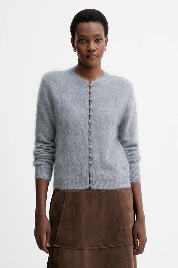 Rag & Bone cardigan din cașmir uni gri RG6425F6MCA