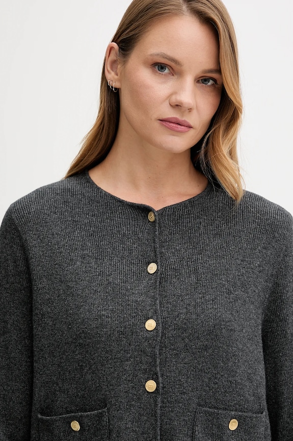 Tommy Hilfiger gyapjú kardigán szürke WW0WW46441