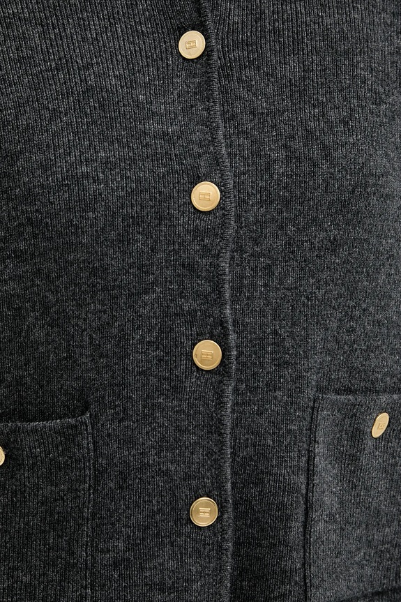Tommy Hilfiger gyapjú kardigán WW0WW46441 szürke