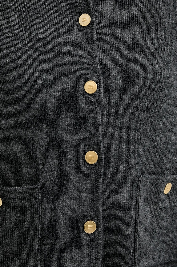 Tommy Hilfiger gyapjú kardigán WW0WW46441 szürke