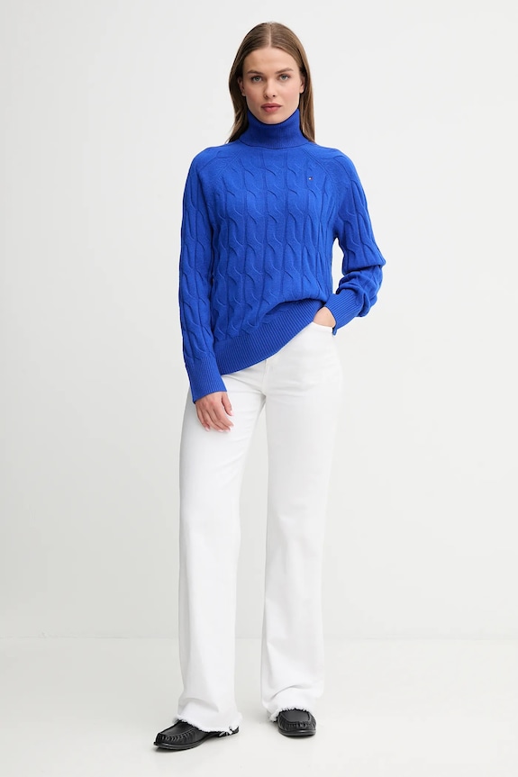 Vlněný svetr Tommy Hilfiger WW0WW46791 modrá AW25