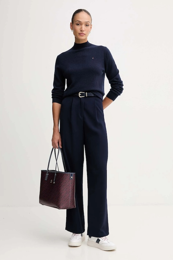 Tommy Hilfiger pulover de lână WW0WW47468 bleumarin AW25