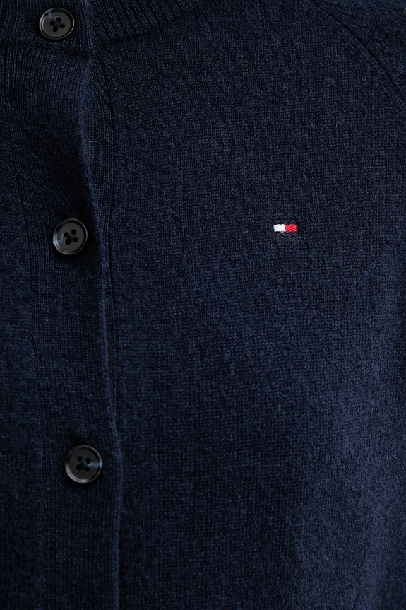 Tommy Hilfiger gyapjú kardigán WW0WW47469 sötétkék