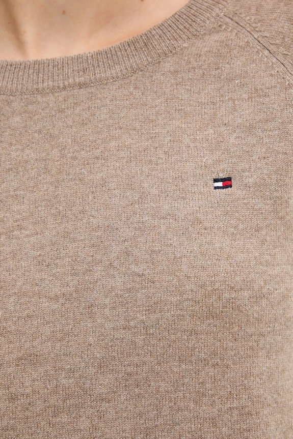 Tommy Hilfiger maglione in lana WW0WW47470 marrone