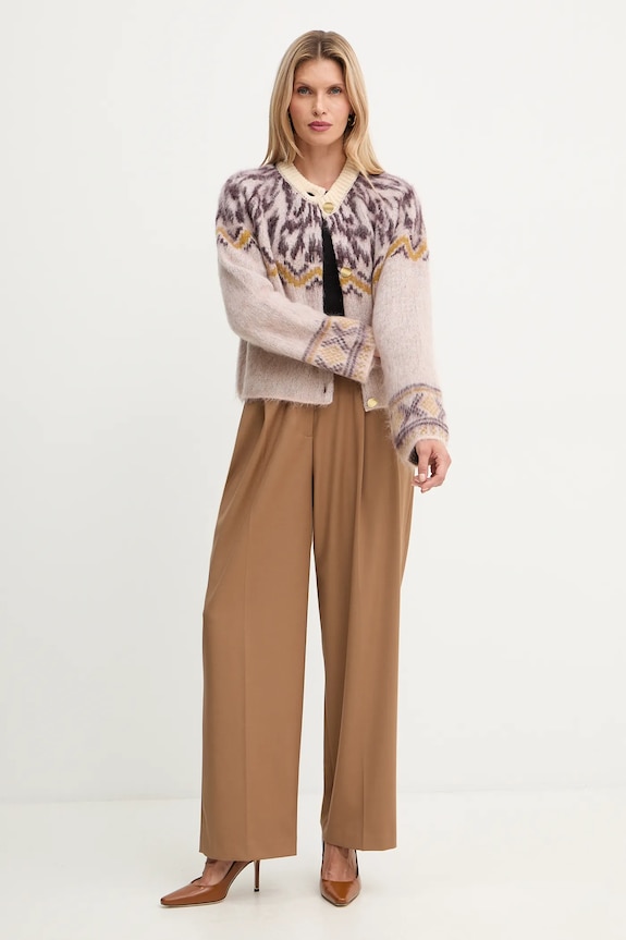Ζακέτα με προσθήκη μαλλιού Forte Forte 14459.myknit μπεζ AW25