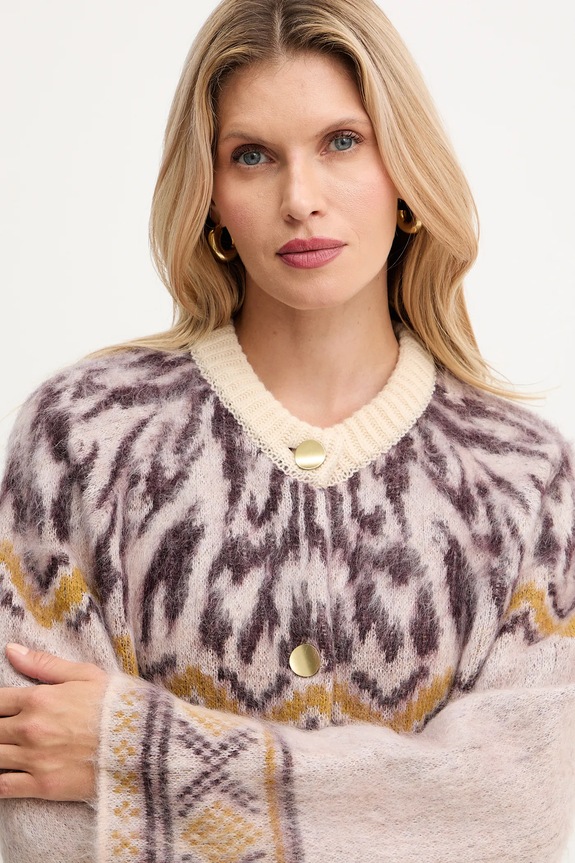 Ζακέτα με προσθήκη μαλλιού Forte Forte 14459.myknit μπεζ