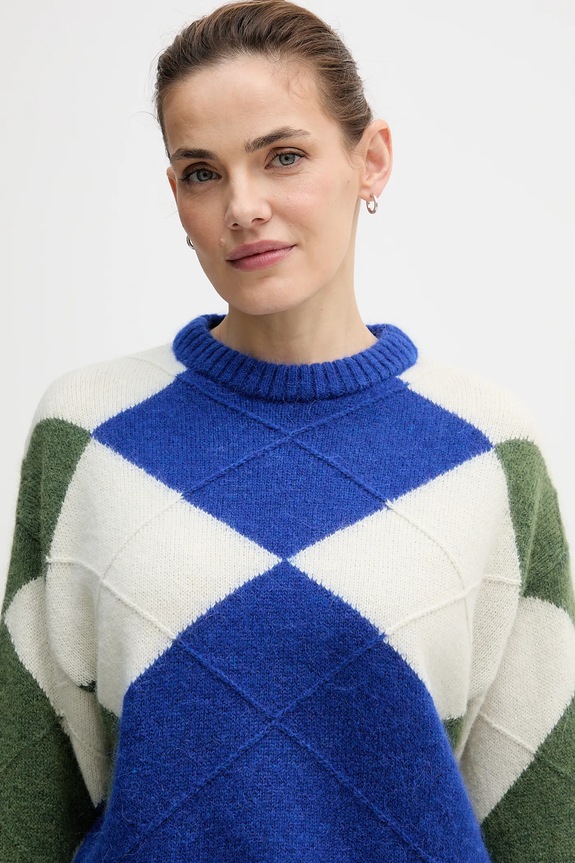 Tommy Hilfiger pulóver alpaka gyapjú keverékből kék WW0WW47464