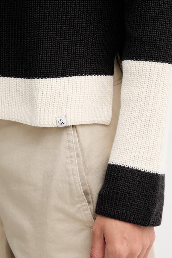 Βαμβακερό πουλόβερ Calvin Klein Jeans LV047D353G μαύρο