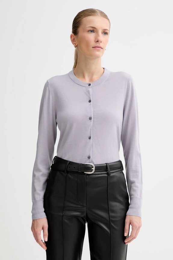 Vlnený kardigán Calvin Klein vlna fialová LV044D323G