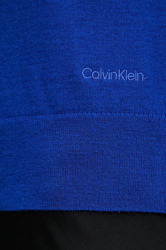 Calvin Klein sweter z dodatkiem wełny LV044D370G niebieski