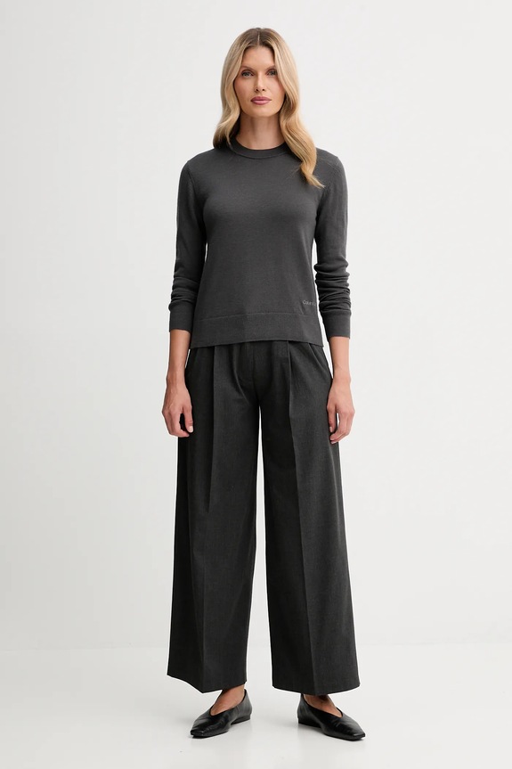 Pulover z dodatkom volne Calvin Klein LV044D370G siva AW25
