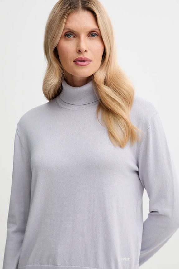 Πουλόβερ με προσθήκη μαλλιού Calvin Klein μωβ LV044D371G