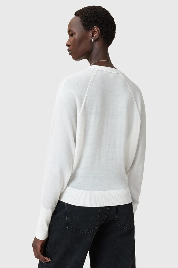 AllSaints kardigan wełniany HONOR biały W002KD