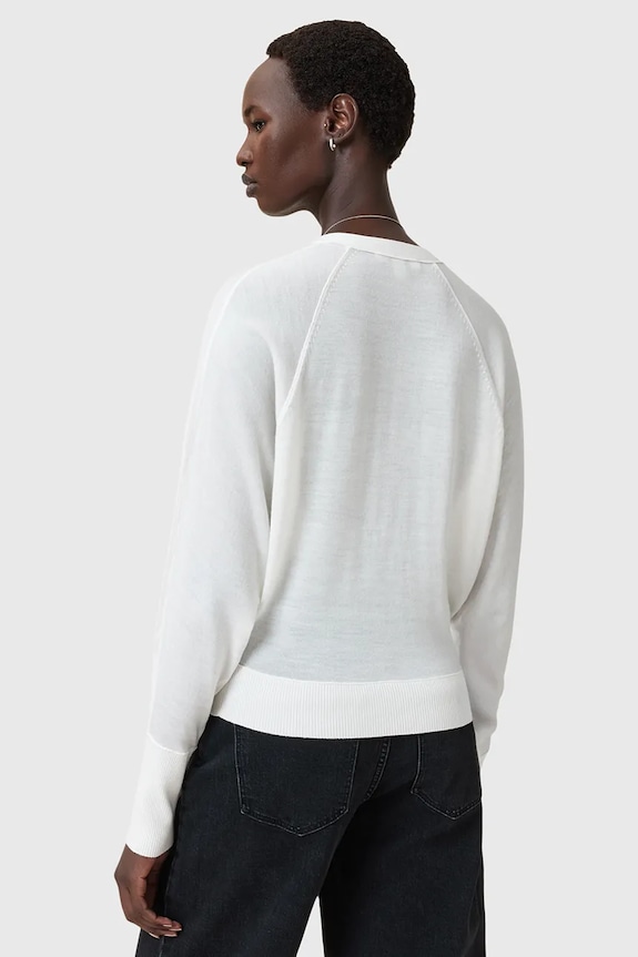 AllSaints kardigan wełniany HONOR biały W002KD