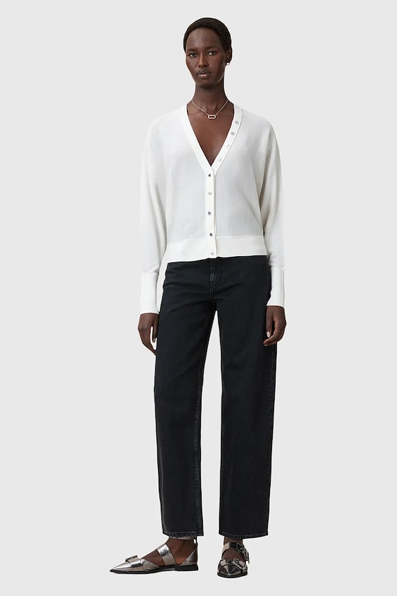 AllSaints kardigan wełniany HONOR W002KD biały