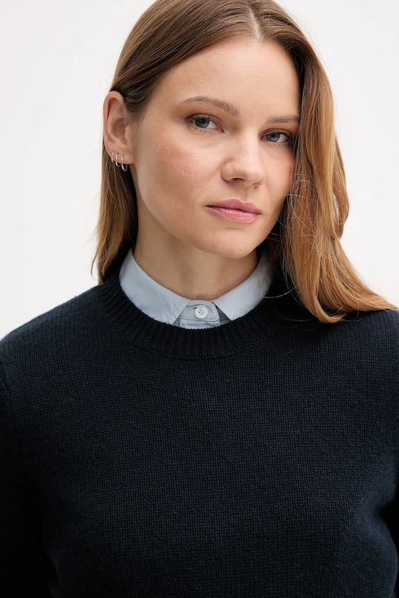 Barbour pulover de lână bleumarin LKN1666