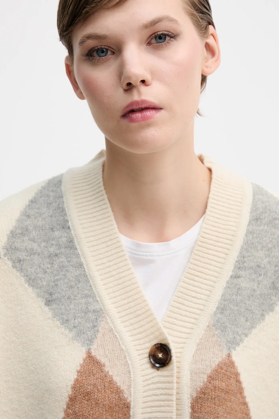 Barbour cardigan din amestec de lână SILVIA bej LKN1674