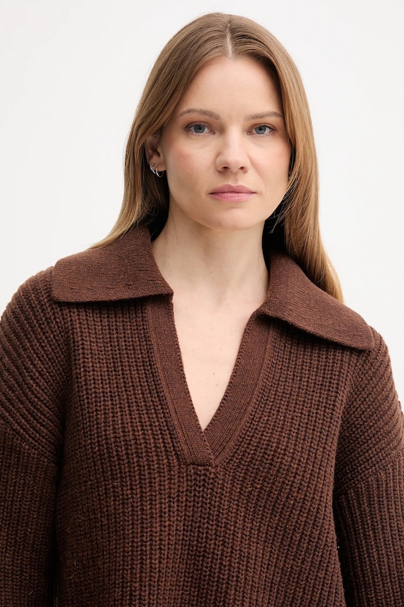 Barbour pulóver gyapjúkeverékből ROBYN LKN1675 barna