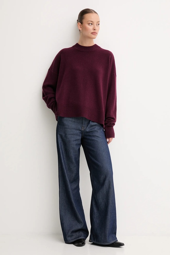 Vlnený sveter Barbour LEONIE LKN1706 burgundské AW25