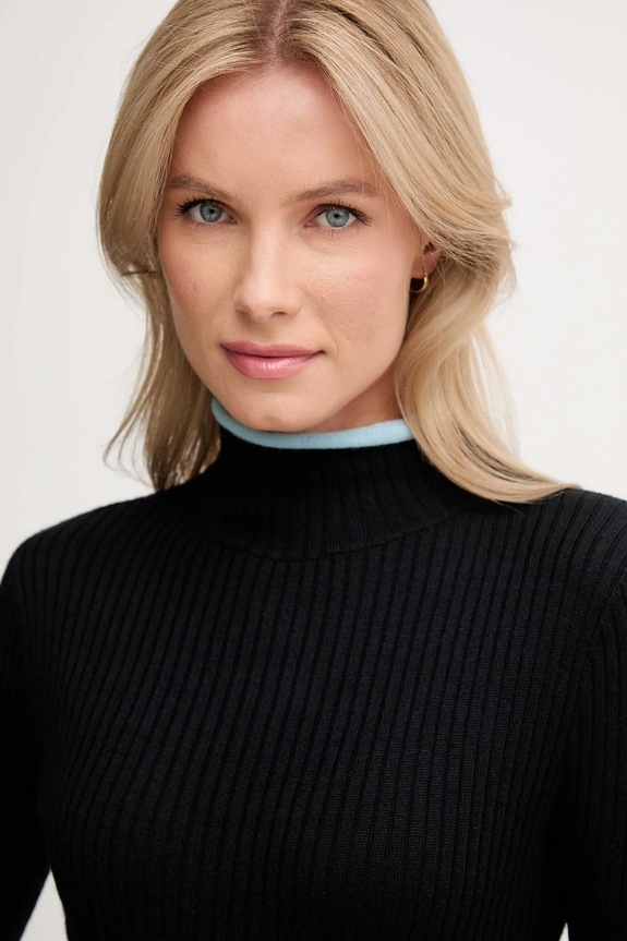 Sveter s prímesou vlny Calvin Klein Jeans čierna LV044D314G